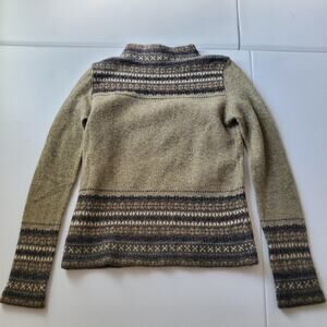 Y2K 90s Fairy Grunge Sweater Womens XS Multicolor 100% Wool Fair Isle Mock Neck